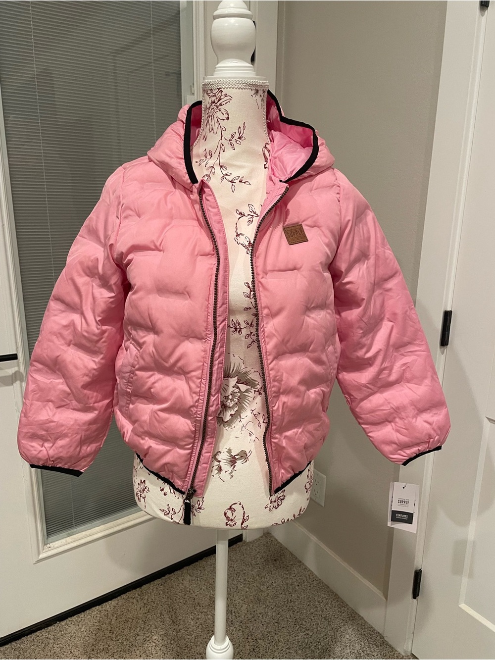 London Fog Girls' Bubble Pink Hooded Puffer Jacket